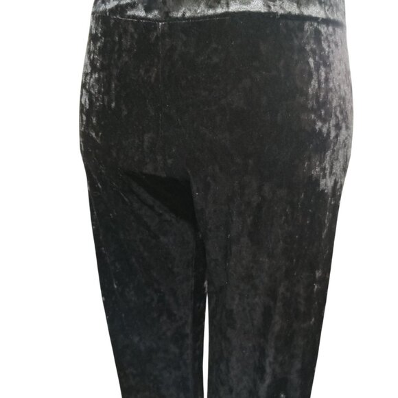 H&M Divided L Womens Pants Black Crushed Velvet Slim Leg Stretch Lounge Trousers - Picture 11 of 12